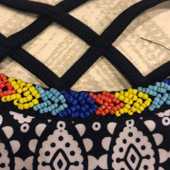 Flowers by Zoe Black & White Beaded Dress/Cover-up - Picture 3 of 7